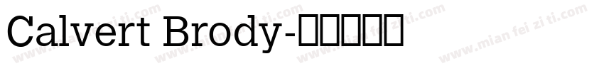 Calvert Brody字体转换